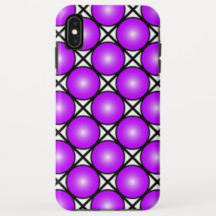 Magenta Pink Dots Black White Lattice Pattern iPhone XS Max Case