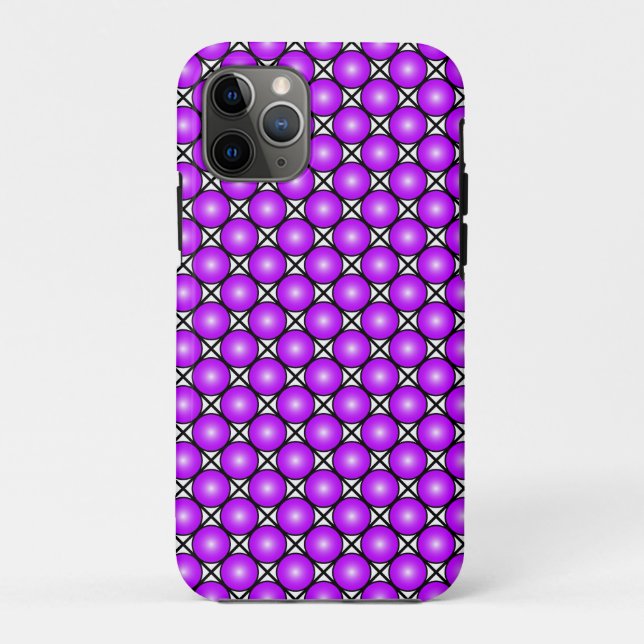 Magenta Pink Dots Black White Lattice Pattern Case-Mate iPhone Case (Back)