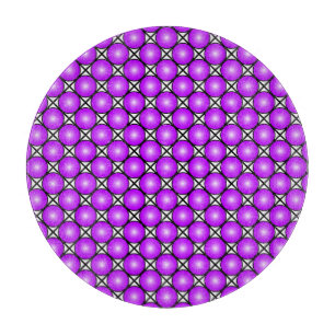 Magenta Pink Dots Black White Lattice Pattern Cutting Board