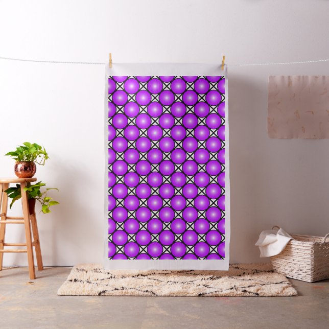 Magenta Pink Dots Black White Lattice Pattern Fabric (In Situ)