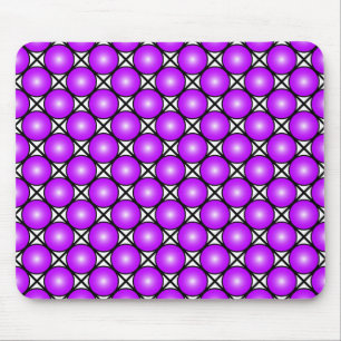 Magenta Pink Dots Black White Lattice Pattern Mouse Pad