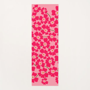 Magenta Pink Fantasy Flower Power Yoga Mat