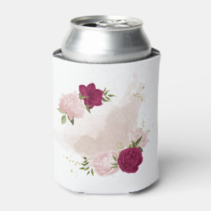 magenta pink floral greenery can cooler