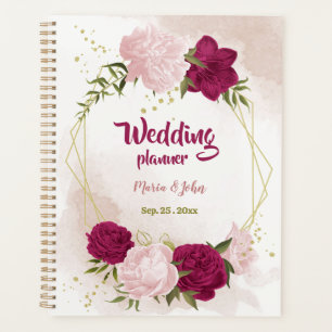 Magenta & pink flowers greenery wedding planner