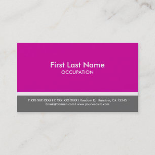Magenta pink grey stripe custom business cards