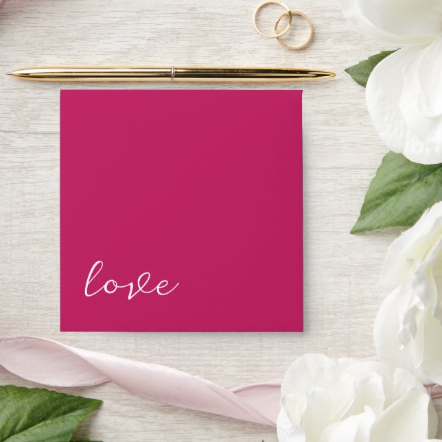 Magenta Pink Love Wedding Envelopes (Wedding)