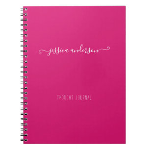 Magenta Pink Modern Handwriting Calligraphy Script Notebook