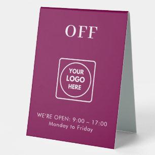 Magenta Pink Open Closed Desk Sign Table Tent