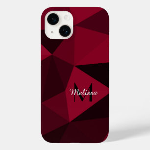 Magenta pink red black geometry pattern Monogram Case-Mate iPhone 14 Case