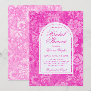 Magenta Pink Victorian Bridal Shower Invitation