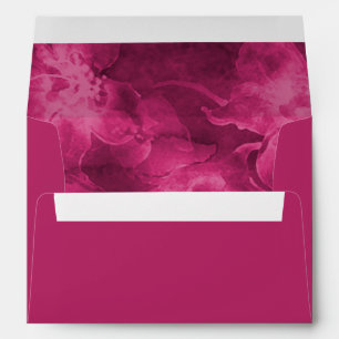 Magenta Pink Watercolor Flowers Envelope