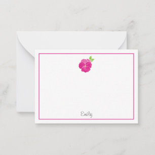 Magenta Pink Watercolor Pansy  Card