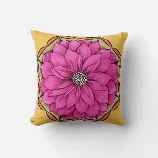 MAGENTA POINSETTIA Design Cushion