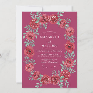 Magenta Polished Formal Wedding Invitation