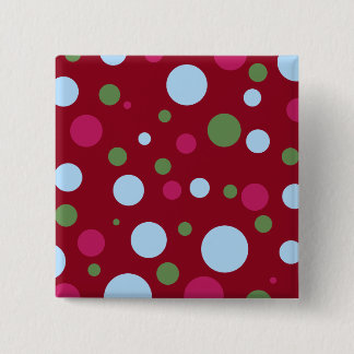 Magenta Polka dot square button