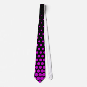Magenta Polka Dots Modern Black Tie