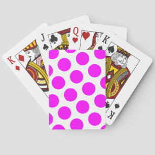 Magenta Polka Dots Playing Cards