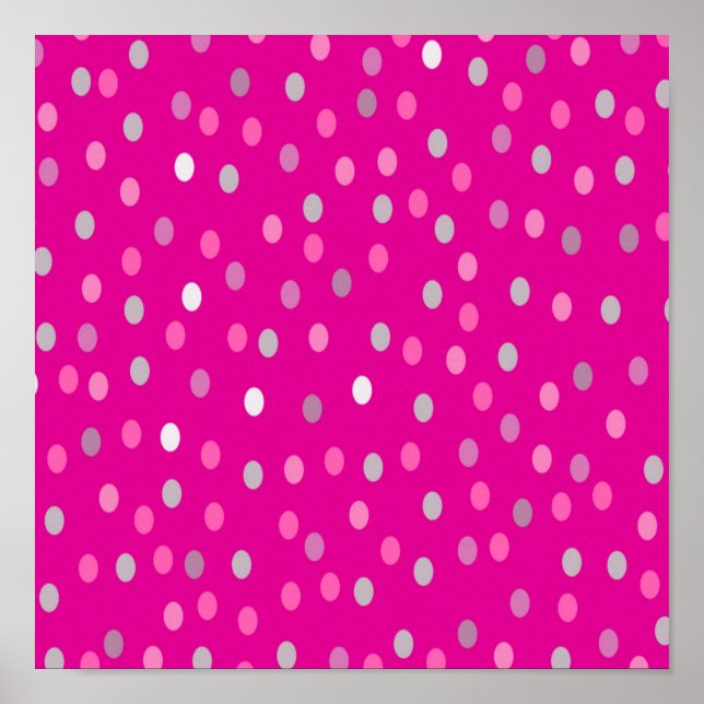 Magenta Polka Dots Poster (Front)