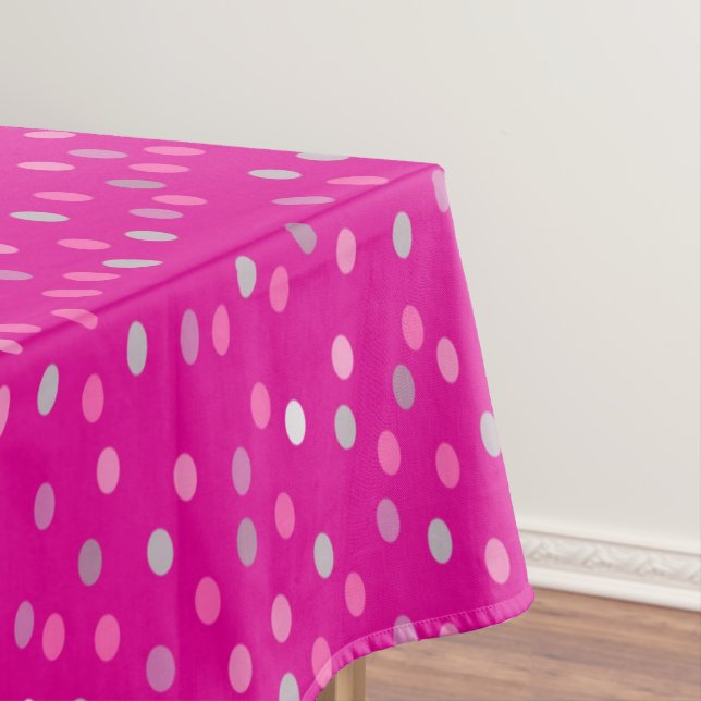Magenta Polka Dots  Tablecloth (In Situ)