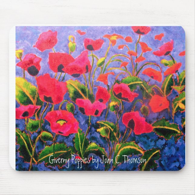 Magenta Poppies Mousepad (Front)