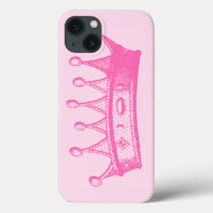 Magenta Princess Crown on Pink Background iPhone 13 Case