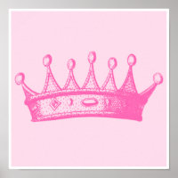 Magenta Princess Crown on Pink Background