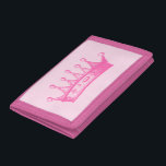 Magenta Princess Crown on Pink Background Tri-fold Wallet<br><div class="desc">No game of dress-up is complete without a crown! Help your child remember just how much of a princess she is with this magenta crown print from Vision Studio. Get yours today!</div>
