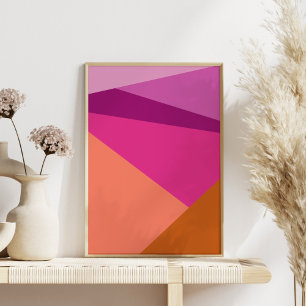 Magenta Purple Amber Geometric Colour Block Poster