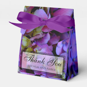Magenta Purple blue yellow Hydrangeas flowers Favour Box