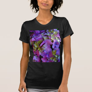 Magenta Purple blue yellow Hydrangeas flowers T-Shirt