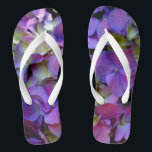 Magenta Purple blue yellow Hydrangeas flowers Thongs<br><div class="desc">Very pretty purple hydrangeas with a touch of pinks and yellows. Perfect for spring, summer, or fall events. Beautiful purple hydrangeas for country, boho, garden, and floral theme occasions. To get started changing names and event details, click on "Personalize this template" and edit the wording in the template boxes. To...</div>