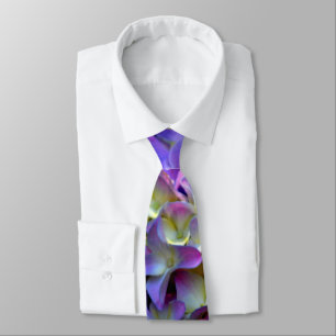 Magenta Purple blue yellow Hydrangeas flowers Tie