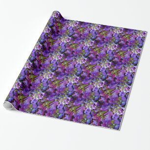 Magenta Purple blue yellow Hydrangeas flowers Wrapping Paper