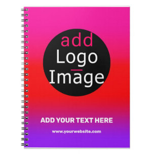 Magenta & Purple Customisable Business Gradient Notebook