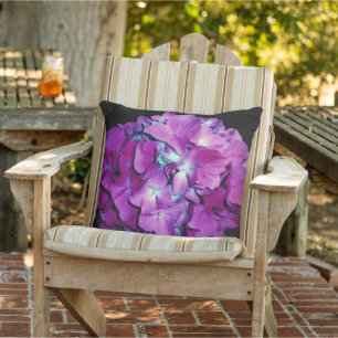 Magenta purple Hydrangea Cushion