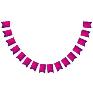 Magenta Purple Party Bunting Banner – Customizable