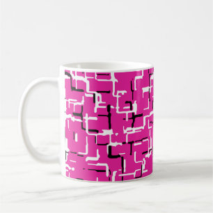 Magenta Purple Pink Black White Trendy Pattern Coffee Mug