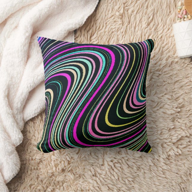 Magenta Purple Pink Blue Pattern  Cushion (Blanket)