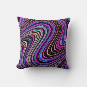 Magenta Purple Pink Blue Pattern Cushion