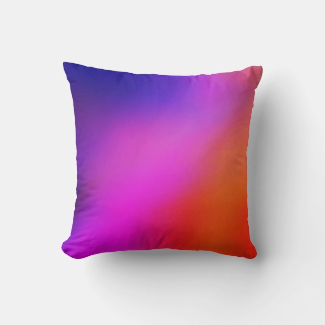 Magenta Purple Pink & Orange Abstract Throw Pillow (Front)