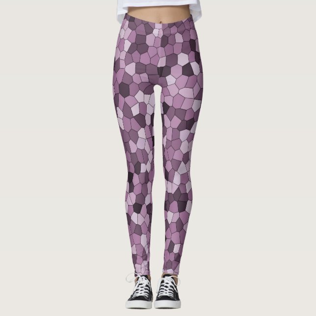 Magenta Purple Pink Pattern Leggings (Front)