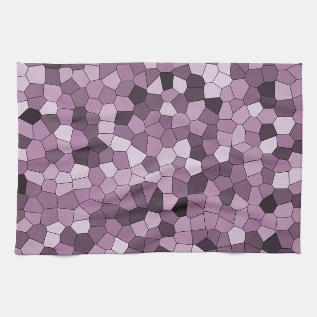 Magenta Purple Pink Pattern Tea Towel (Horizontal)