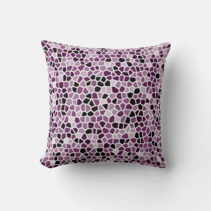 Magenta Purple Pink Stained Glass Pattern Cushion