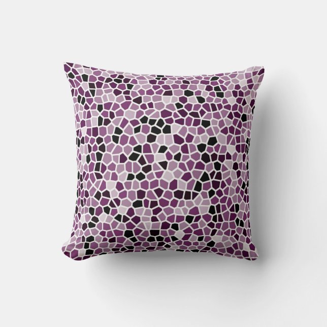 Magenta Purple Pink Stained Glass Pattern Cushion (Front)