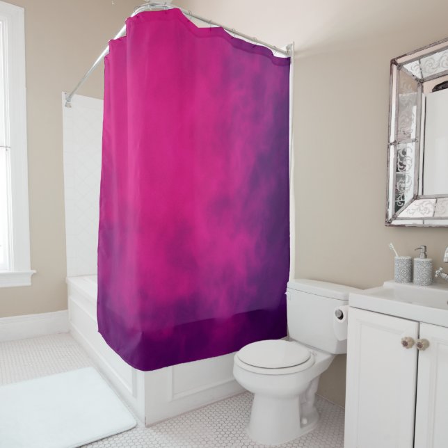 Magenta Purple Shower Curtain – Customisable (In Situ)