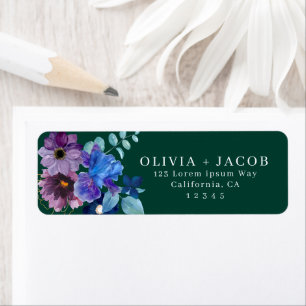 Magenta purple stylish script Return Address  Label