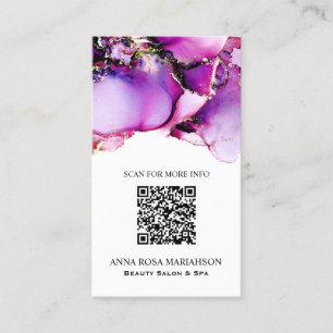 *~* Magenta QR CODE Yummy  Gold Gilded  AP29  Business Card