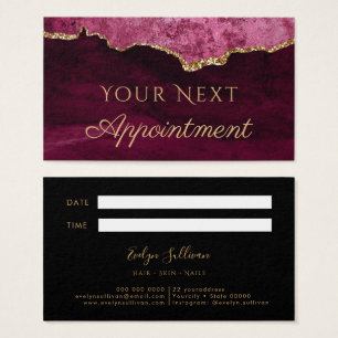 Magenta Red Agate Appointment Card