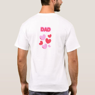 Magenta Red hearts Dad, WON YOUR HEART Party Basic T-Shirt