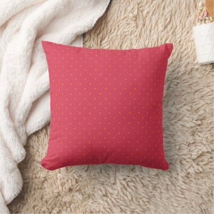 Magenta Red Pink With Goldfish Orange Spots Cushion
